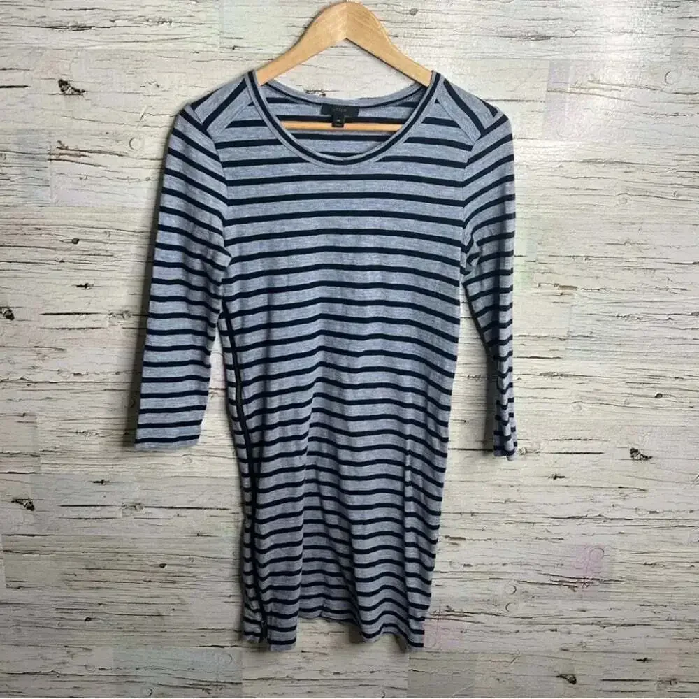 J crew blue  striped long sleeve dress size xs
